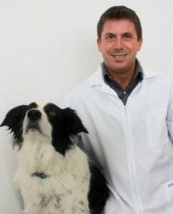 Veterinarian Dr. Steve Dunn with dog